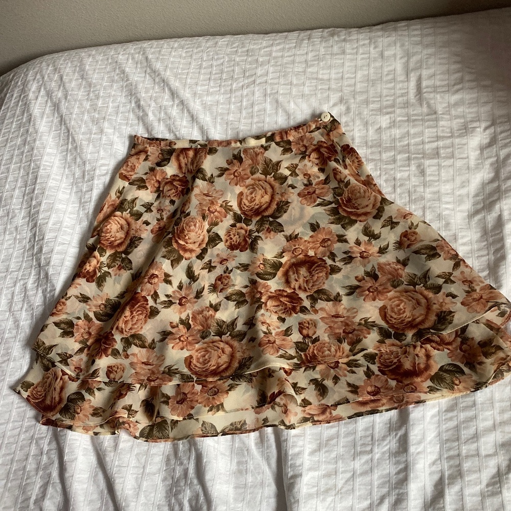 Vintage floral midi skirt
